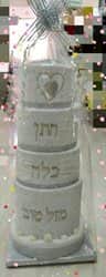 עוגת מגבות 5 קומות - שילוב של כסף וזהב