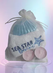 מארז מגבת ידיים, נרות רייחנים, קופסת תכשיטים בצורת צדף